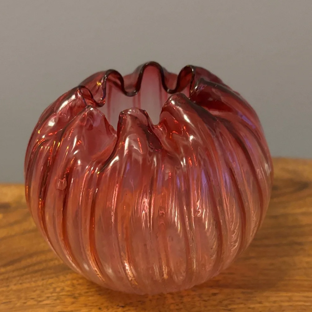 Vintage cranberry rose bud vase